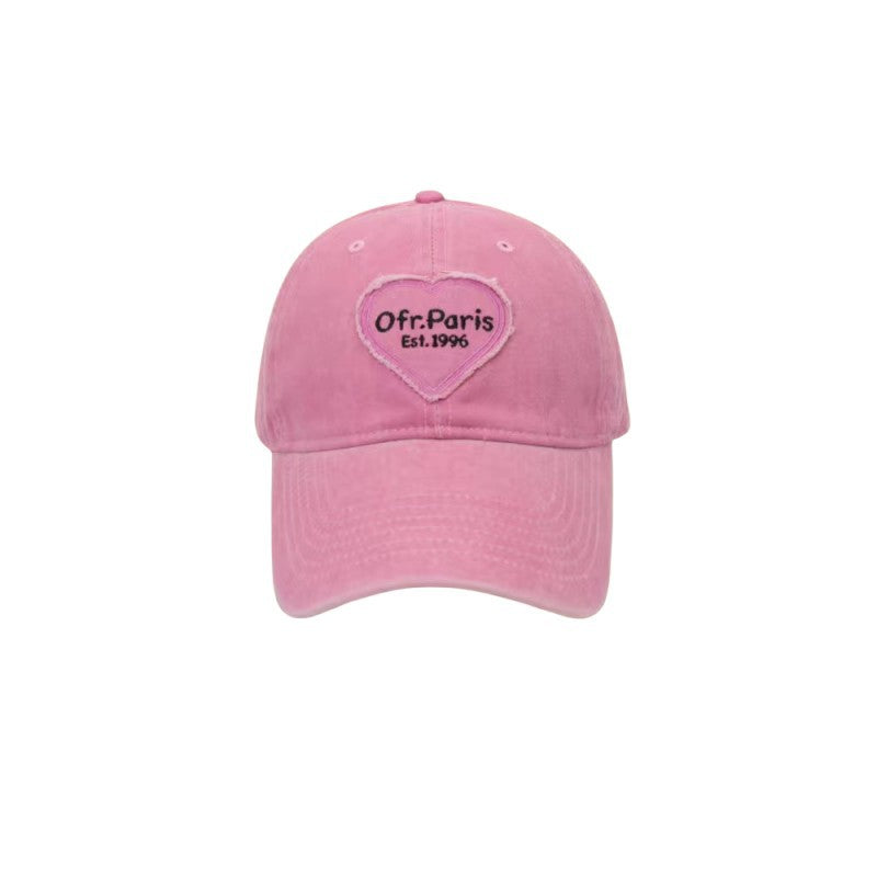 Wholesale Spring and summer large head circumference hot girl heart retro soft top baseball cap